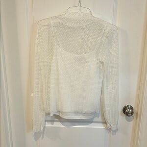 Chic Sheer White Women's Blouse